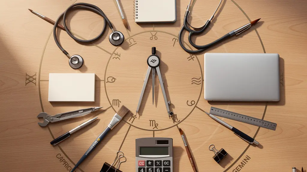 Visual representation of translating 6th house astrological skills into modern career paths