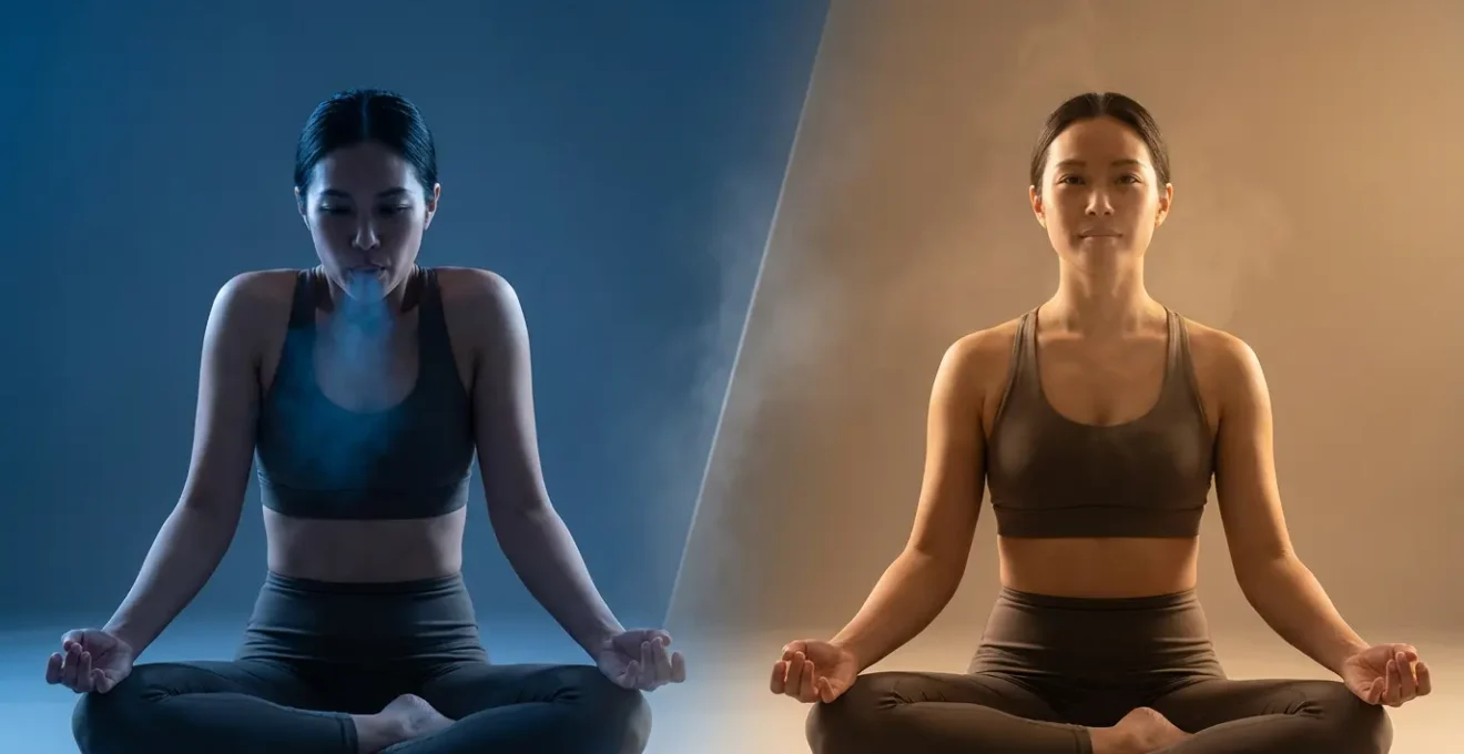 Person demonstrating physical sensations of intuition versus anxiety