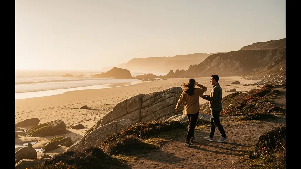 Dynamic couple engaged in exciting outdoor activity together