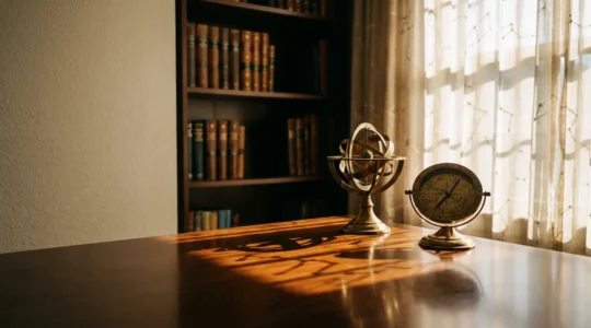 Professional astrology consultation showing constellation patterns and natal charts