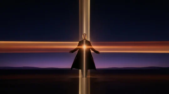 A symbolic representation of transformation through astrological grand cross aspects, showing inner strength emerging from challenge