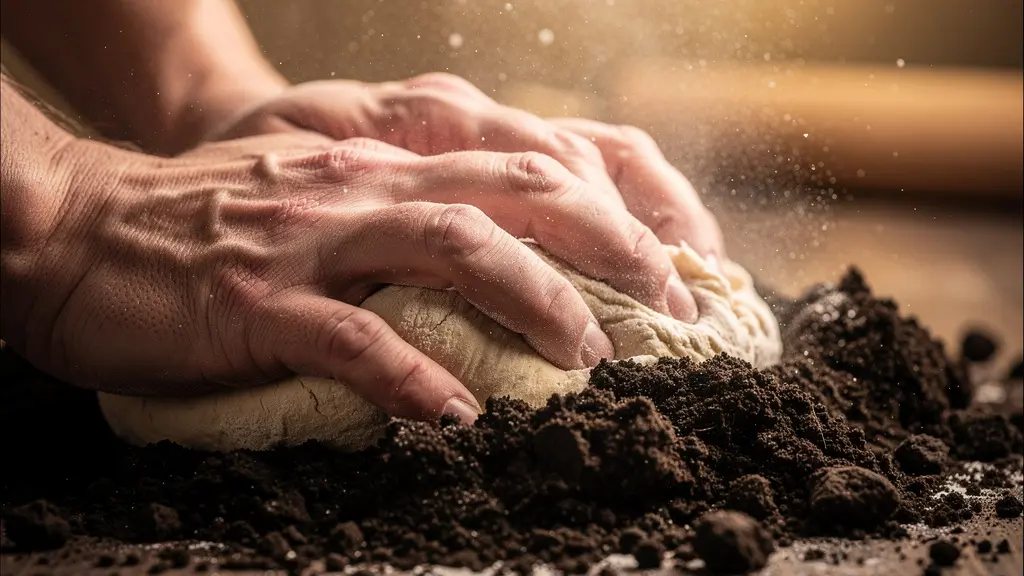 Hands working with clay or soil, representing grounding activities for Earth signs