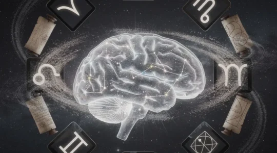 Abstract visualization of astrological Mercury signs and learning styles through brain connections