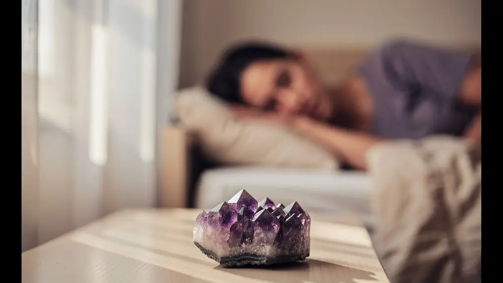 Serene bedroom with minimal crystal placement for optimal sleep