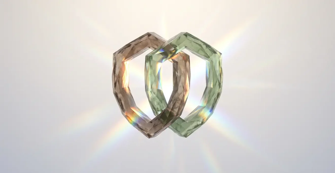 Abstract representation of opposite zodiac signs creating protective energy shields