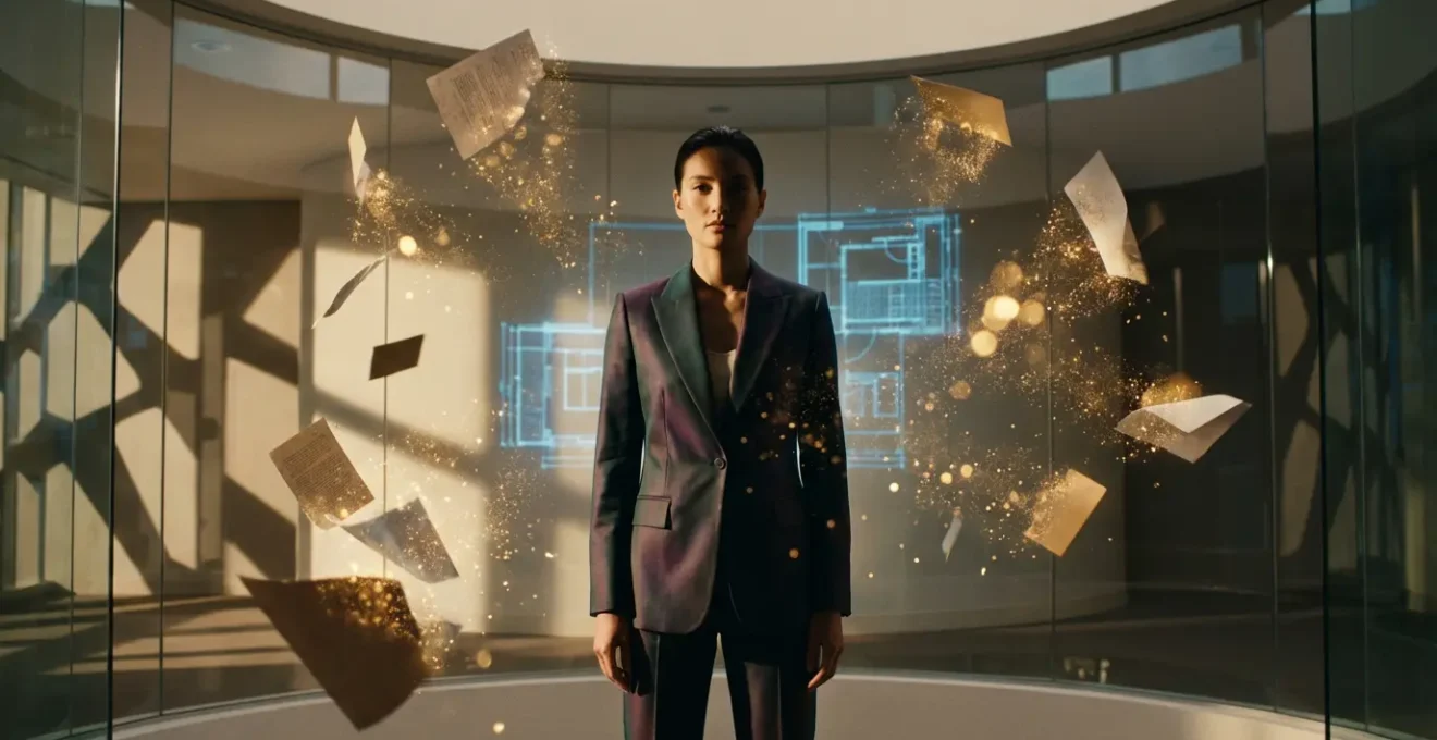 A professional figure undergoing a transformative career rebirth during a powerful Pluto transit.