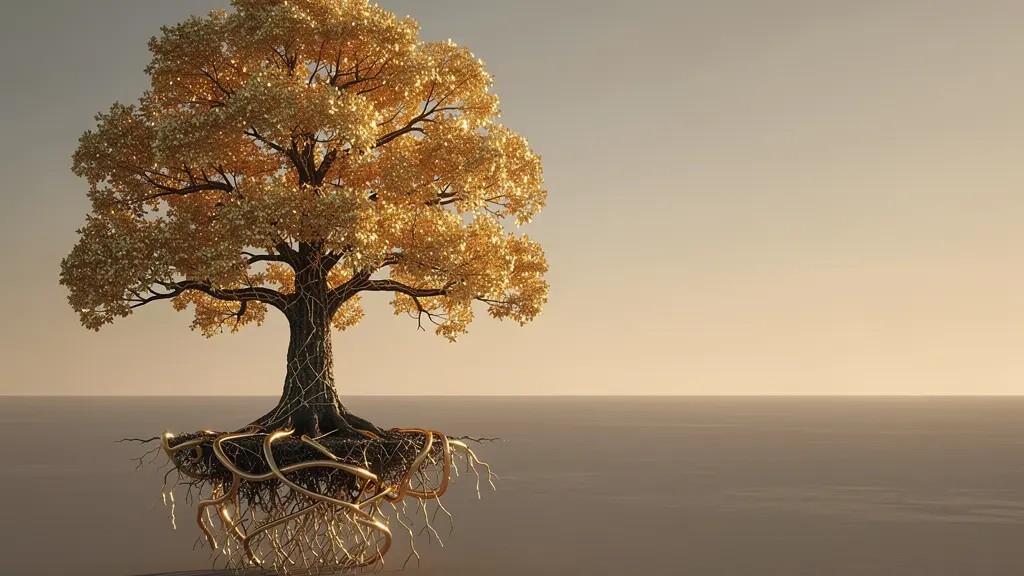 Time-lapse visualization of growth from a seed to a golden tree